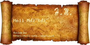Hell Máté névjegykártya